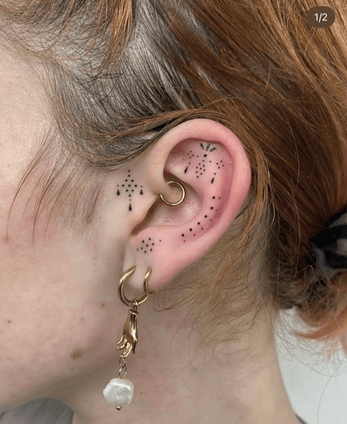 Stylized Ear Dotwork