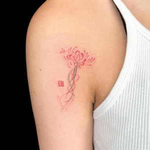 Floral tattoo style