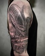 Xenomorph Alien, horror sleeve in progress! #ink #inked #tattoo #tattoos #tattoolife #tattooartist #melbourne #melbournetattoo #tattoomelbourne #artist #art #illustration #australia #tar #melbourneart ##realism ##the_inkmasters #thedailytattoo #alien #alienxenomorph #alientattoo