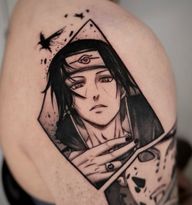 Itachi and Pain. Filling the gap with panel pieces.📩bookings are available.📍based in West Kensington, London. ...#itachiuchiha #painnaruto #itachi #animetattoo #animeart #londontattoo