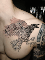 Raven Chest Tattoo
