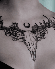 Floral Antler Skull