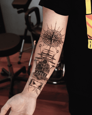 Bold lettering tattoo style