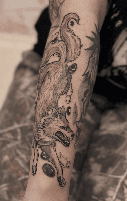 Wolf and Spirit Tattoo