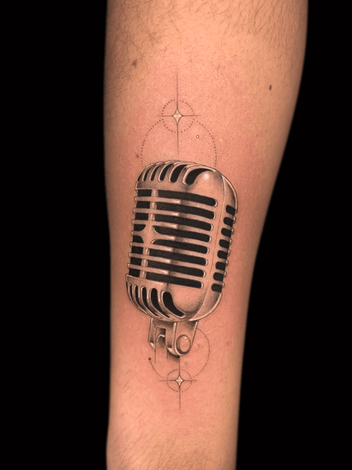 Vintage Microphone Tattoo