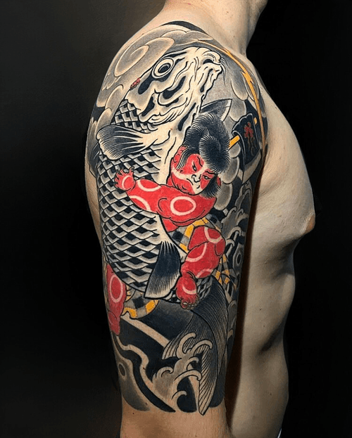 Kintaro and Koi Fish Half-Sleeve