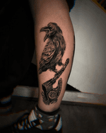 Raven on Viking Axe