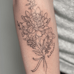 Floral Bouquet Tattoo with Name