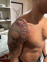 Roman Numeral Clock and Figure Tattoo