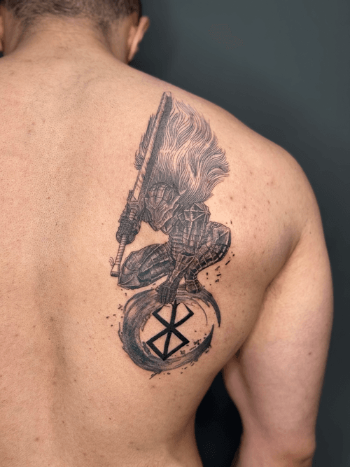 Berserk Guts and Brand of Sacrifice Tattoo