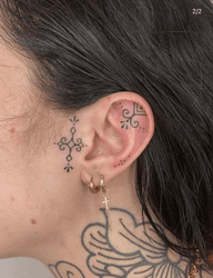 Patternwork ornaments on the ear