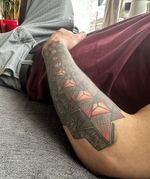 1 year healed on @riky.usai92 ✡️🔯 . . . . #sacredgeometrytattoo #merkabahtattoo #geometrictattoos #dotworktattoo #forearmtattoo #ink #londontattoo