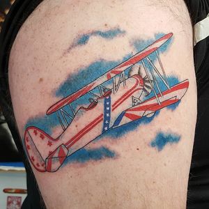 Memorial airplane tattoo by Rabbit #71tattoo #albuquerque #albuquerquetattoo #memorial #airplane