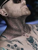 Neckpiece, done within 2 consecutive days. #ornamentalink #ilyacascad #dotworktattoo #blackworktattoo #necktattoo #lasvegastattooartist