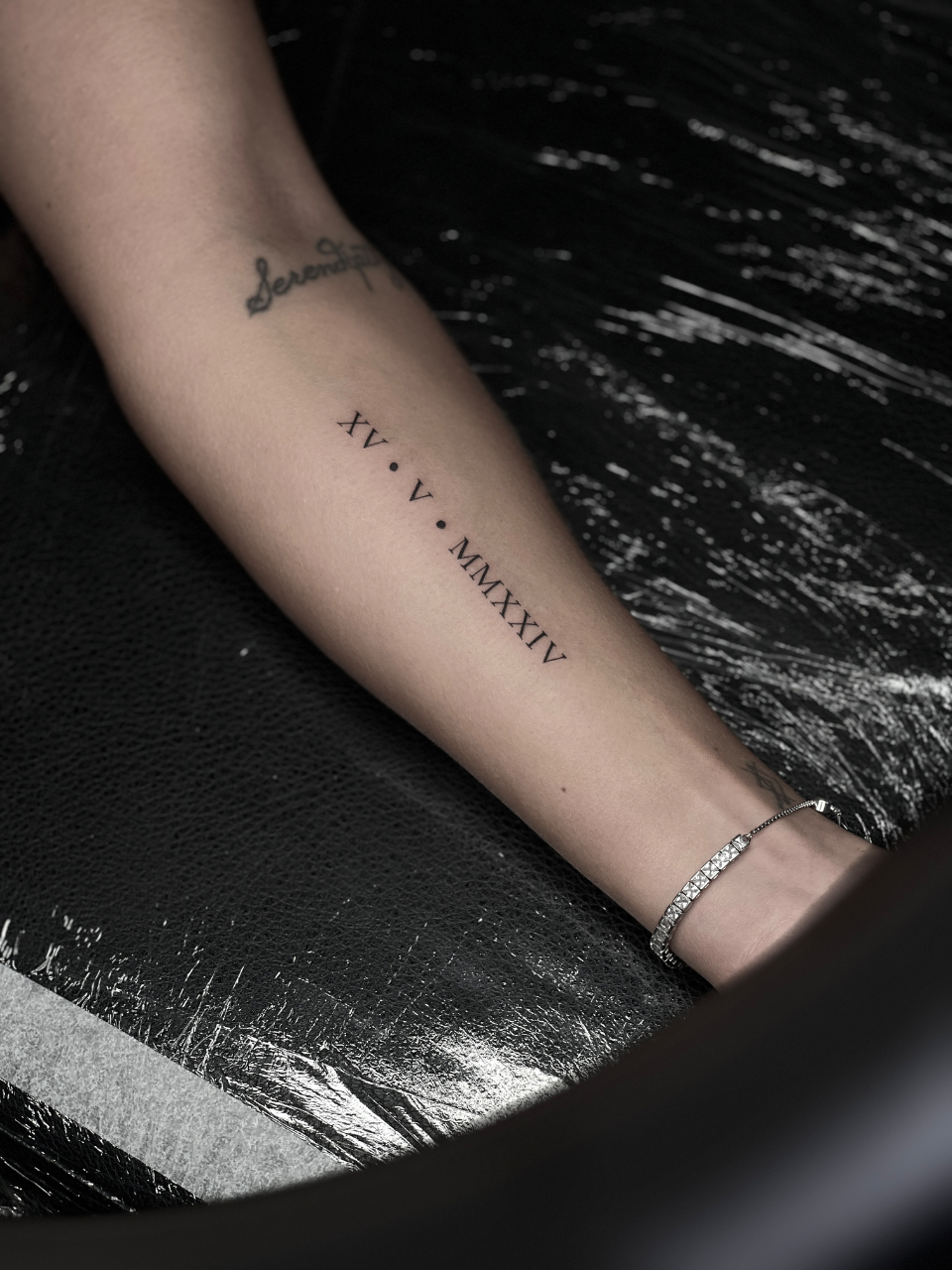 Neck Tattoos with Roman Numerals