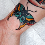 Butterfly from my flash. @breakthroughtattoo_charleston #charleston #charlestontattooartist ##charlestontattoos ##americantraditionaltattoo #americantraditional #flashtattoo #bright_and_bold #skinarttraditional #ladytattoers