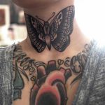 #traditional #butterfly #blackandgrey #throat