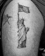 Statue of Liberty with Flag