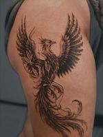 Abstract Black and Gray Phoenix