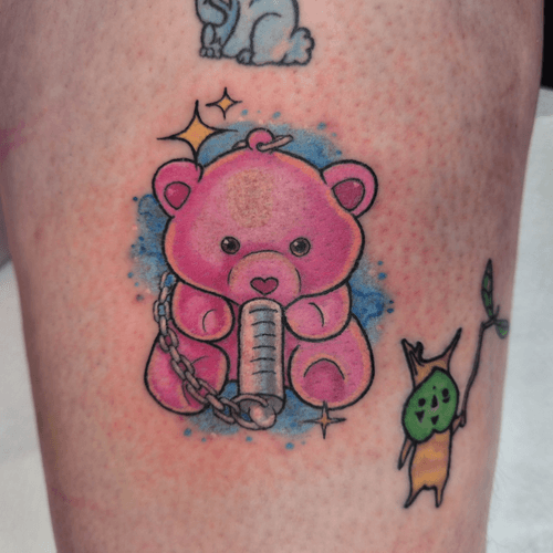 Pink Teddy Bear Tattoo