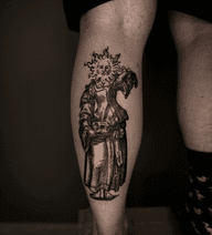 Figure with Sun Tattoo