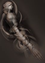 Romantic Greek statue sleeve featuring Eros Psyche and Aphrodite 