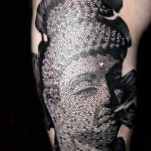 Buddha portrait by Delphine Noiztoy #delphinenoiztoy #myoshka #geometric #buddha #blackwork