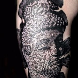 A #collaboration #buddha #blackwork tattoo by #DelphineNoiztoy &amp; #Myoshka