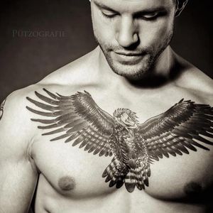 #realistic #eagle #blackandgrey #chest