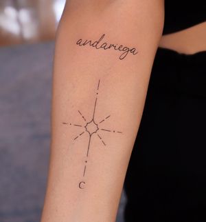 Small lettering tattoo style