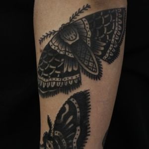 #traditional #blackandgrey #moth #tattoo