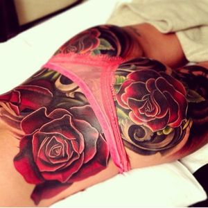 #rose #roses #realistic #butttattoo #lowerback