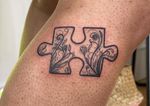 Puzzle Piece with Floral Design