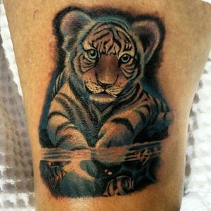Tattoo done by artist Torres #artisticencounter #dallas #dallastattoo #dallastattooartist #colortattoo #colortattoos #customtattoo #customtattoos #tiger #tigertattoo #tigertattoos