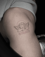Cherub with Amore Tattoo