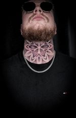 Geometric Floral Neck Tattoo