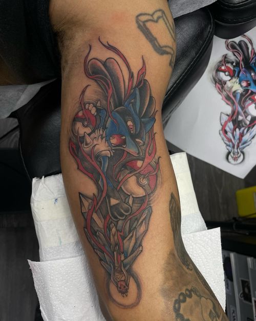 Lucario and Aura Dragon