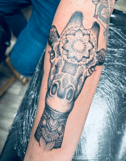 Giraffe Mandala Tattoo