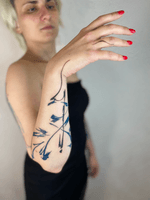 Blue Brushstroke Arm Tattoo