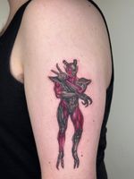 Cybernetic Demon Character Tattoo