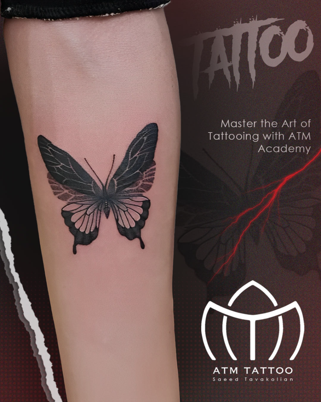 Memorial Butterfly Angel Wings Tattoo