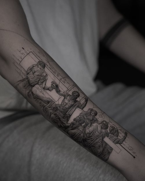 Classical Figures with Geometric Accents