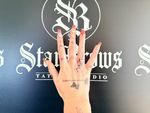 Butterfly and Script Hand Tattoo