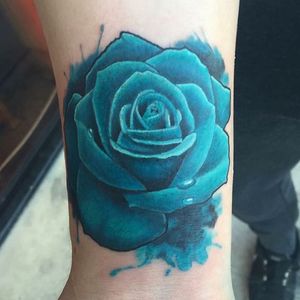Tattoo by Will Klein at Legacy Arts Tattoo Coit location. #rosetattoo #skinart #legacyartstattoo #legacyarts #dallastattoo #texastattoo #dallastattooartist #dallastattoos #rose #bluerose
