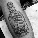 Holy ship by Val Sloan #albuquerquetattoo #blackworkers #traditional #holyship #ship
