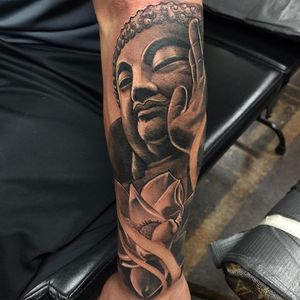 Buddha tattoo #legendaryinktx #dannyblu #dannybluston #houstontattoos #blackandgrey #buddha