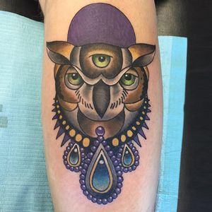 Owl by Kevin G. #owl #eyes #neotraditional #KevinG #IronButterfly