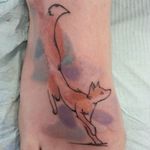 Done last week by jen #watercolor #watercolortattoo #fox #tattooedgirls #inkpulsive #freshink #tattoo #newtattoo