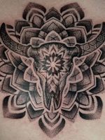 Dotwork Bull Skull Mandala