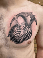 Grim Reaper Chest Tattoo
